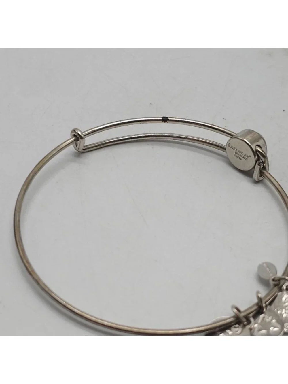 Alex And Ani Sacred Stud Intuition Adjustable Bracelet Purple Gemstone Charm